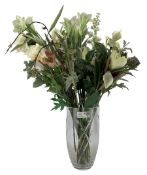 John Rocha for Waterford 'Signature' pattern cut glass vase H34cm containing artificial flowers