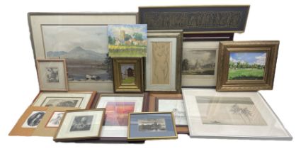 Large collection of prints including Simon Bull and various original oils