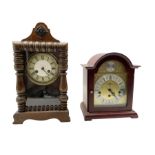 American 19th century striking mantle clock and a 20th century German Westminster chiming mantle clo