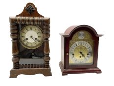 American 19th century striking mantle clock and a 20th century German Westminster chiming mantle clo