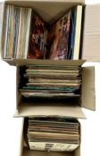 Quantity of LP records in three boxes