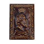 Early 20th century commemorative tile paperweight