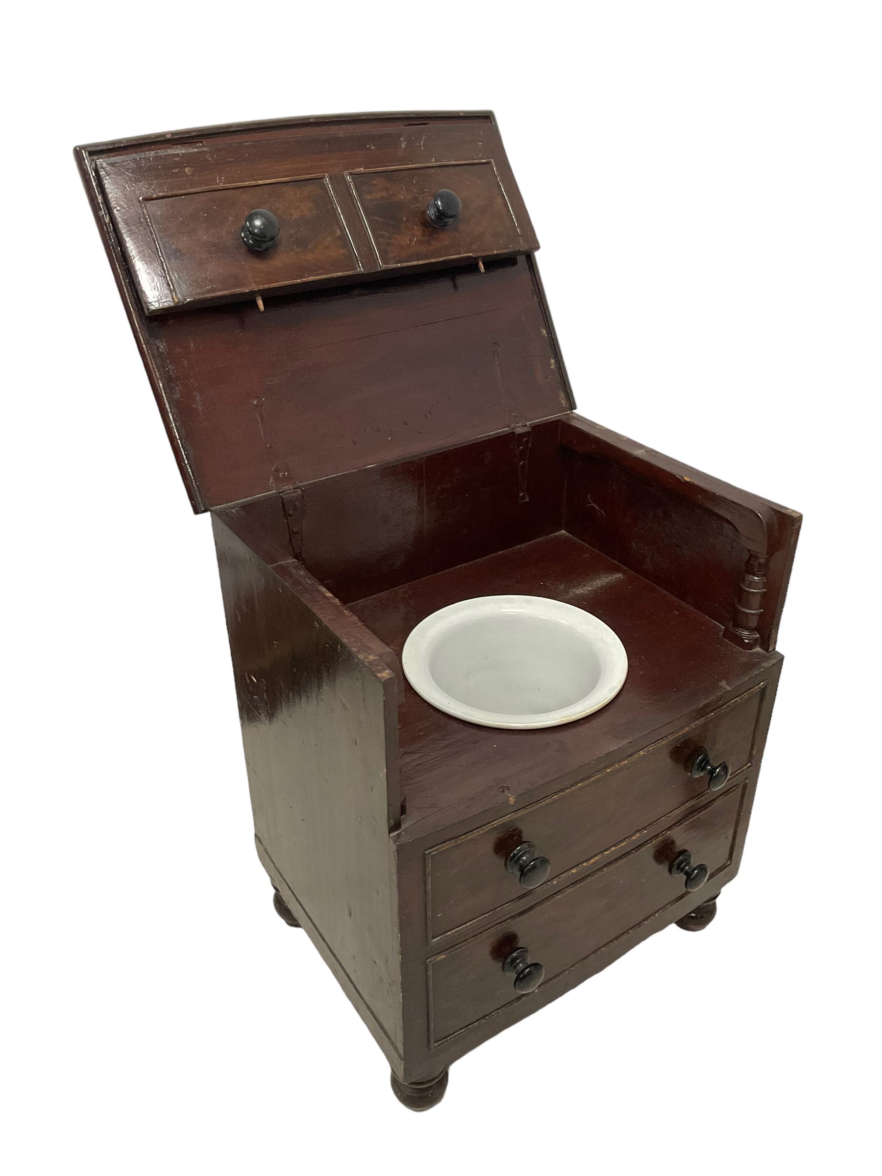 19th century scumbled pine night commode (W59cm - Image 5 of 8