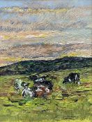 Ronald Falck (Bridlington 1938-2018): 'Cows at Dusk'