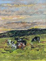 Ronald Falck (Bridlington 1938-2018): 'Cows at Dusk'