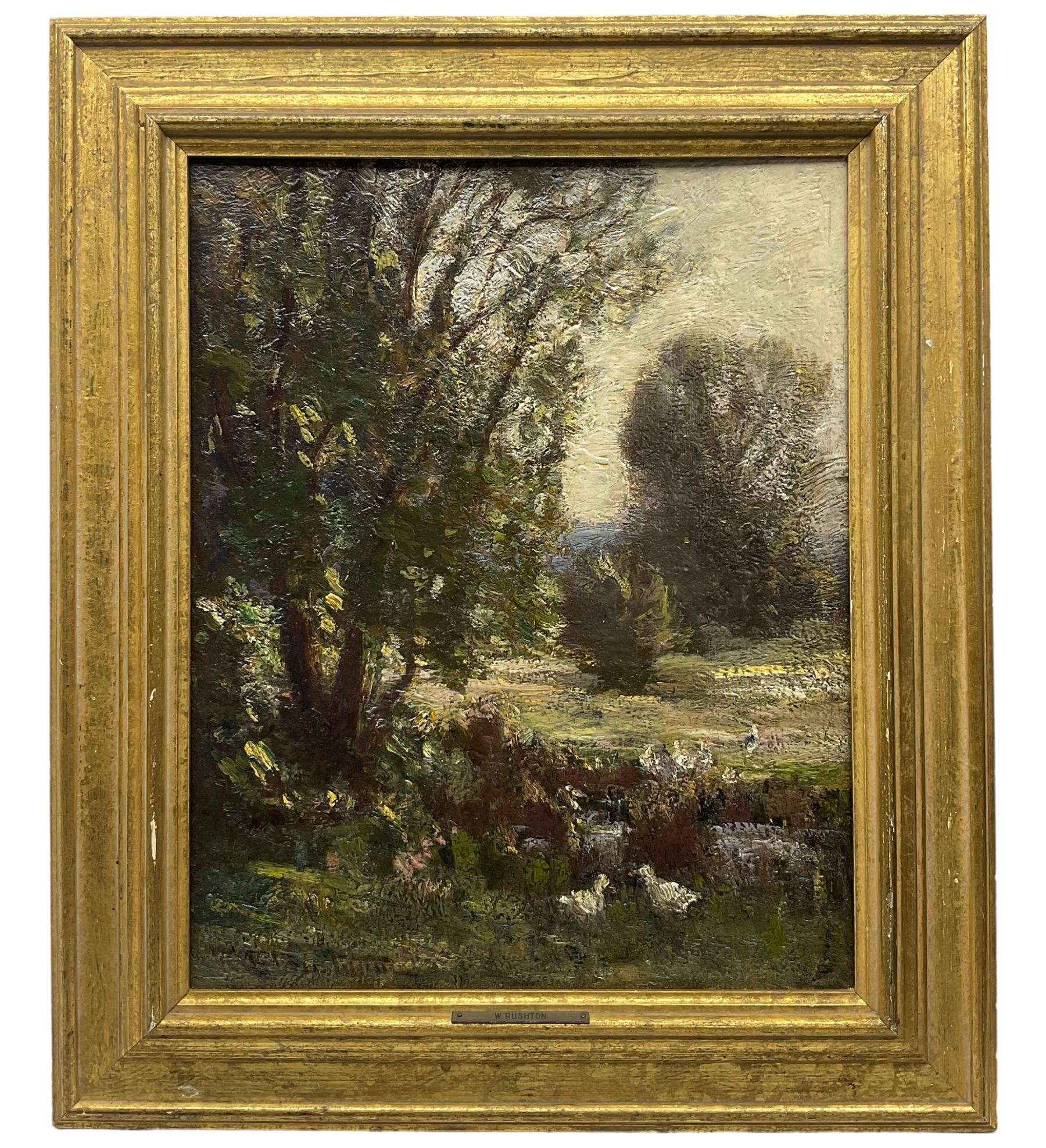 William Charles Rushton (British 1860-1921): Landscape with Ducks - Image 2 of 3