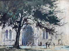 Robert Leslie Howey (British 1900-1981): View of Salisbury Cathedral