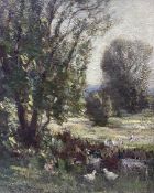 William Charles Rushton (British 1860-1921): Landscape with Ducks