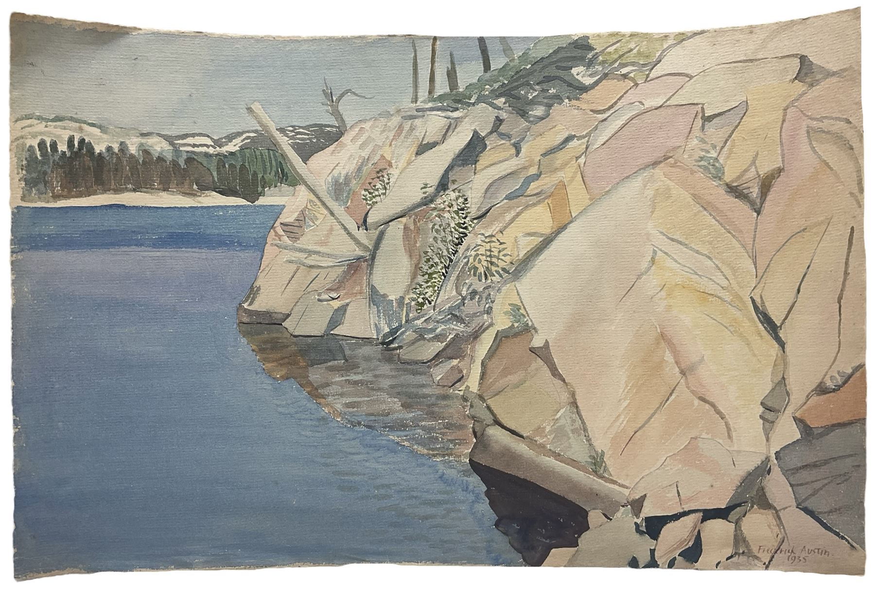 Frederick George Austin (British 1902-1990): Continental Rocky Shore - Image 2 of 3