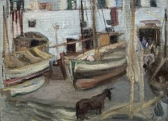 Continental School (Early 20th Century): Horse in the Harbour