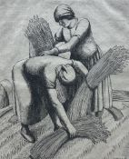Frederick George Austin (British 1902-1990): Women Collecting the Wheat Harvest