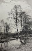 Frederick Albert Slocombe (British c1847-c1920): Birches by the River
