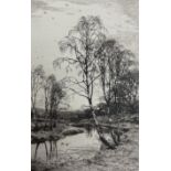 Frederick Albert Slocombe (British c1847-c1920): Birches by the River