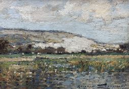 Kershaw Schofield (British 1872-1941): Landscape with White Cliffs