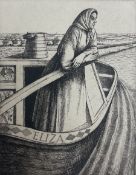 Frederick George Austin (British 1902-1990): A Woman on her Houseboat ‘Eliza’