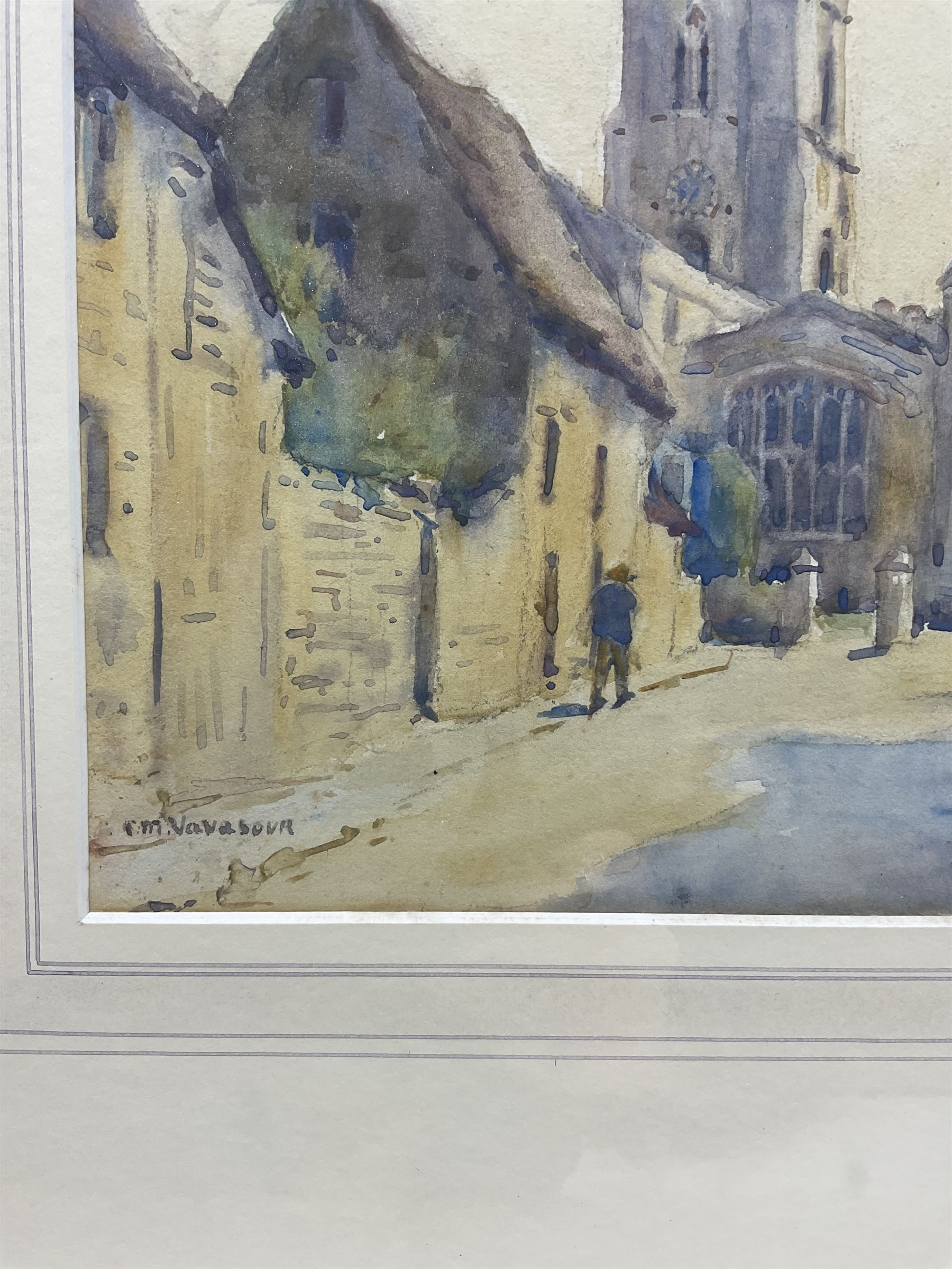 R M Vavasour (British Early 20th century): Church in Oxford - Image 2 of 4