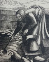 Frederick George Austin (British 1902-1990): 'Old Woman at a Well'