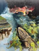 Sheila Gertrude Mackie (Northern British 1928-2010): Alligator in Volcanic Landscape