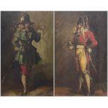 Italian School (19th century): Captain and Nobleman - Commedia Dell'Arte Character Tropes