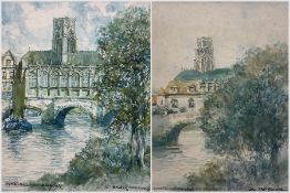 Victor Noble Rainbird (British 1887-1936): 'Old Évreux - Normandy' and 'On The Somme'