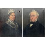 English School (19th century): Victorian Portrait of a Lady and Gentlemen