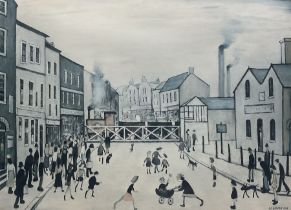 Laurence Stephen Lowry RBA RA (Northern British 1887-1976): 'The Level Crossing'