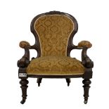 Victorian mahogany framed armchair