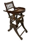 Victorian walnut metamorphic child's high chair and rocking chair