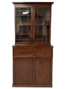 Early Victorian mahogany bookcase secretaire