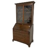 George III mahogany bureau bookcase