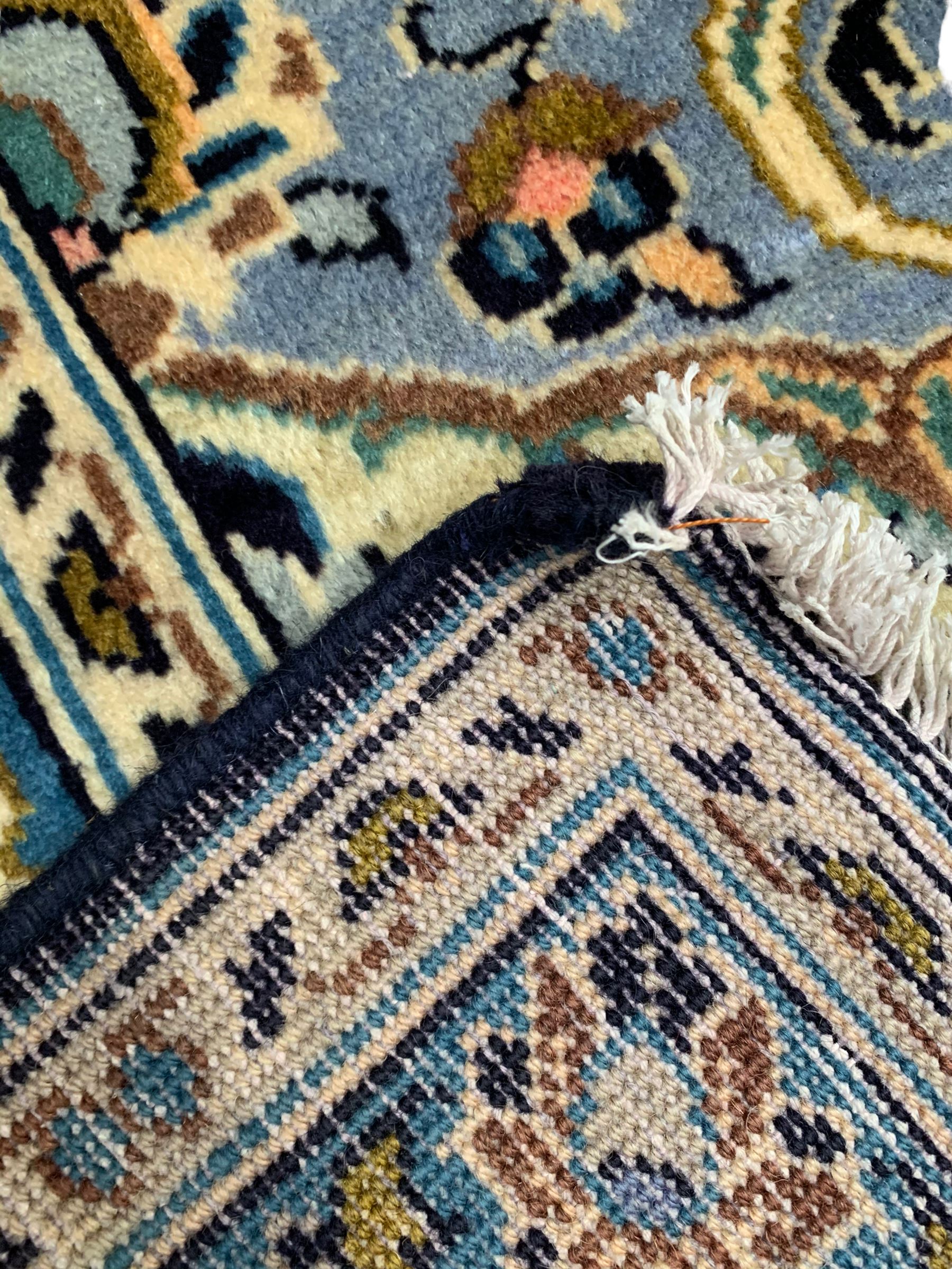 Persian Kashan indigo ground carpet - Image 8 of 10