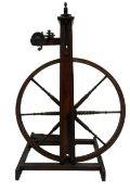 Late 19th century stained beech spinning wheel