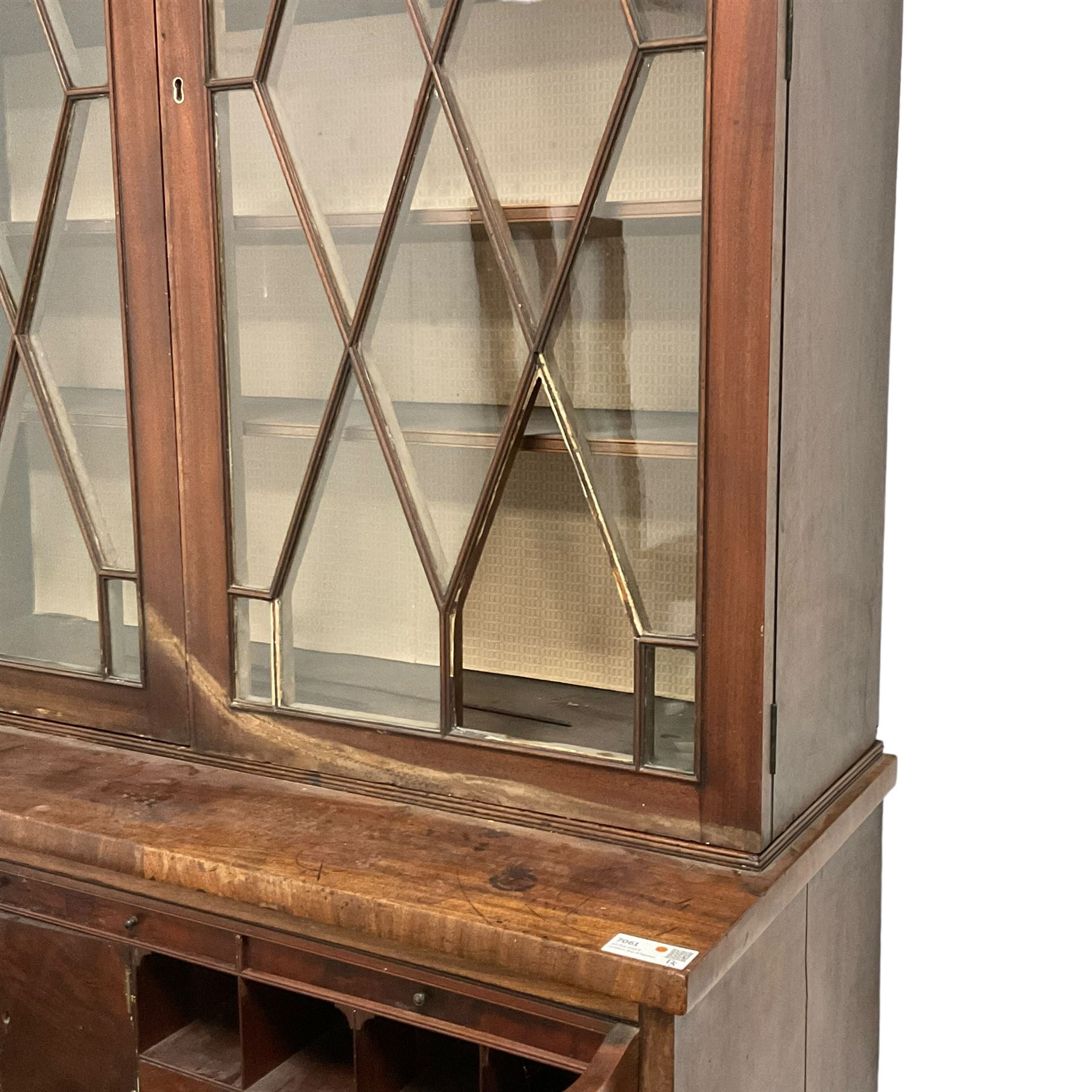 Regency mahogany secretaire bookcase - Image 9 of 11