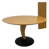 Contemporary light beech extending dining table