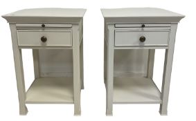 Pair of white painted bedside tables