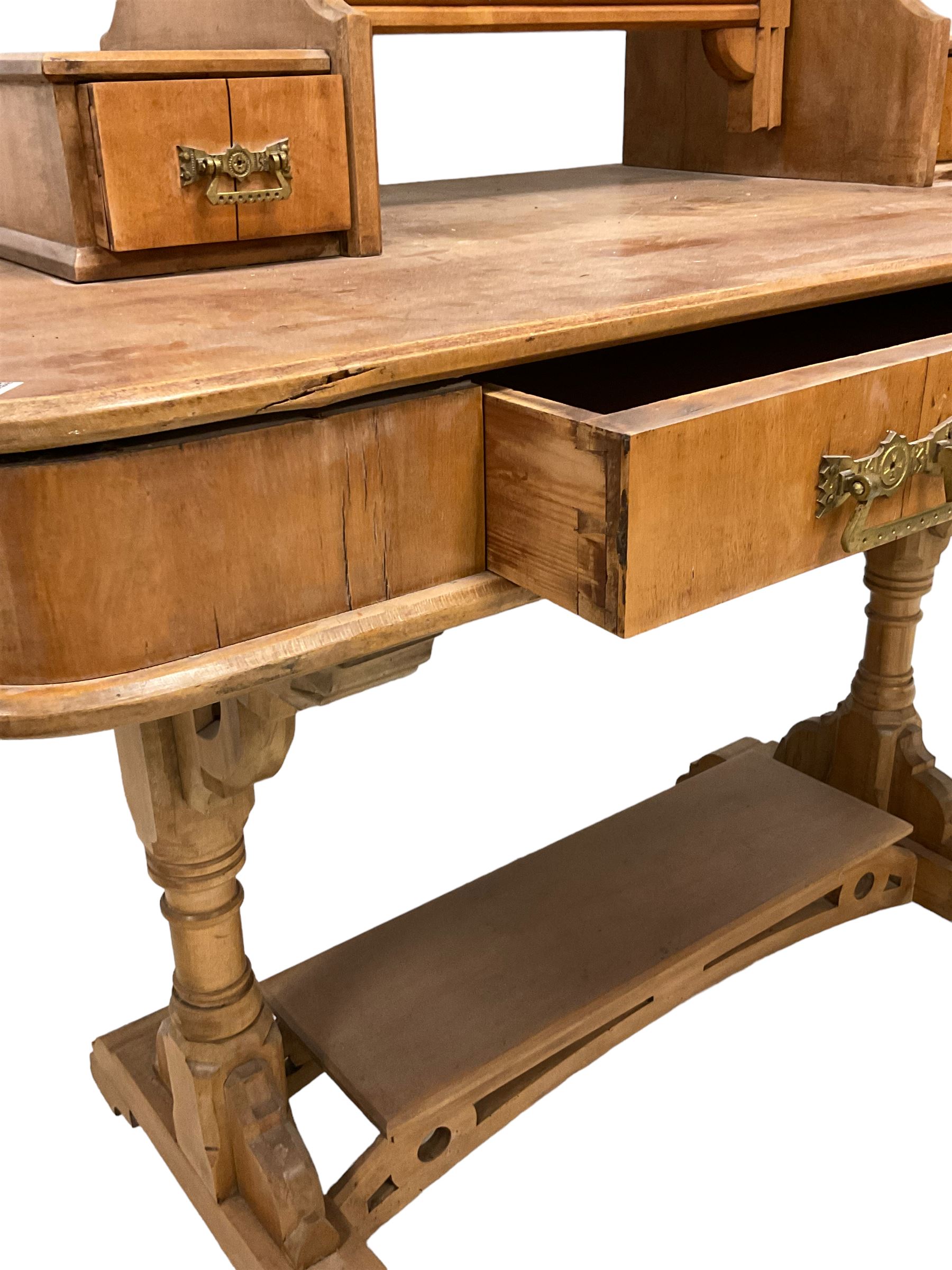Late Victorian Aesthetic Movement satinwood dressing table - Image 4 of 7