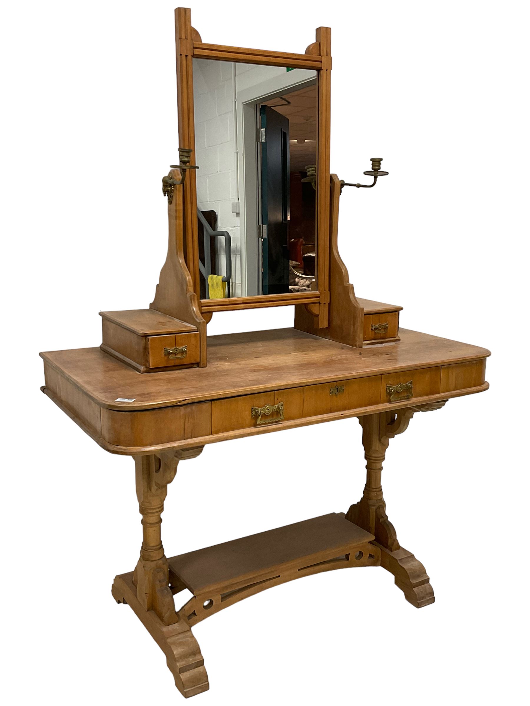 Late Victorian Aesthetic Movement satinwood dressing table - Image 7 of 7