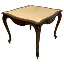 20th century French walnut card table