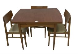 Mid-20th century teak extending dining table (H74cm