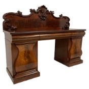 Early Victorian figured mahogany sideboard