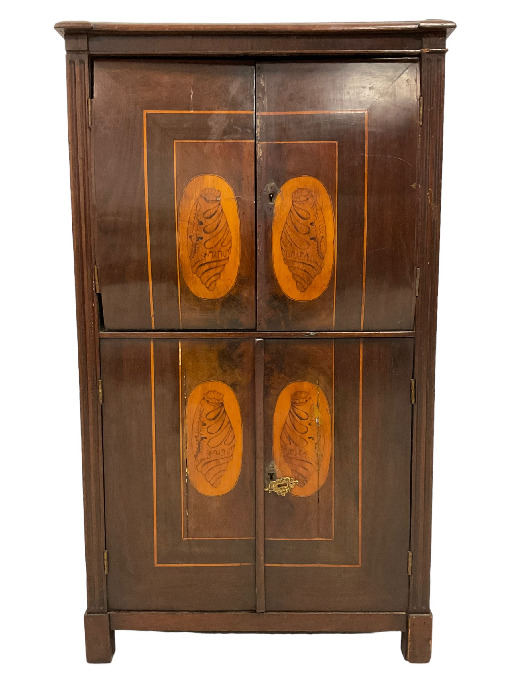19th century inlaid mahogany cupboard