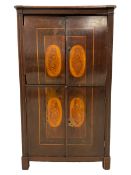 19th century inlaid mahogany cupboard
