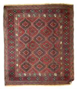 Meshwani indigo and maroon ground rug