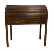 George III mahogany roll-top bureau