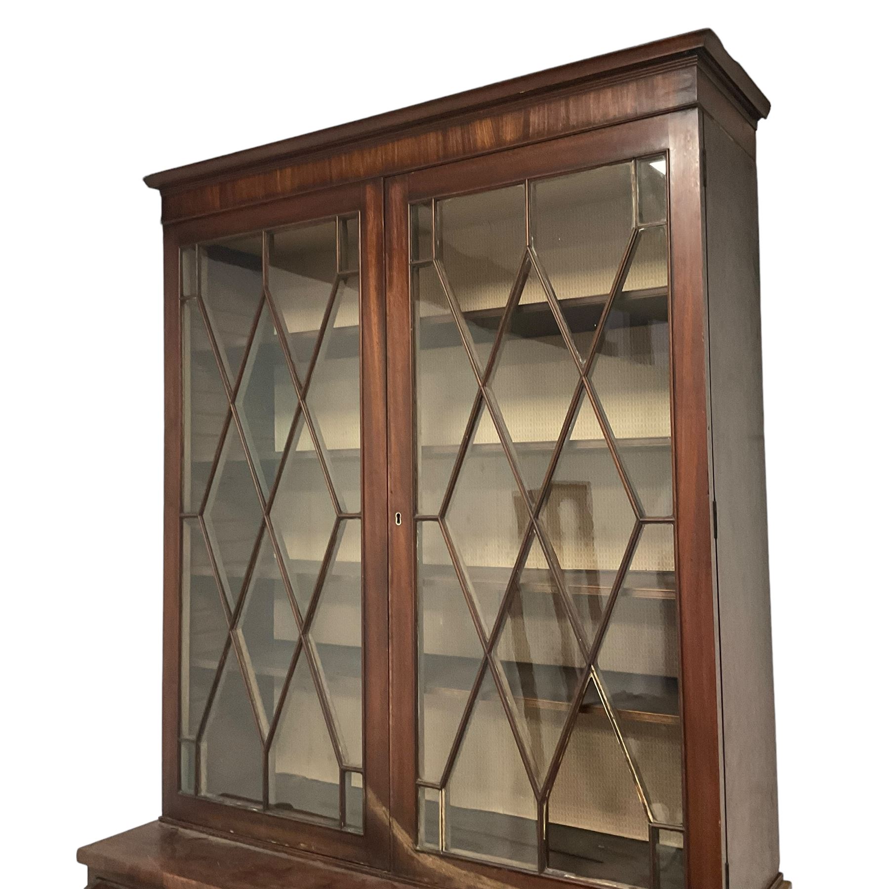 Regency mahogany secretaire bookcase - Image 7 of 11