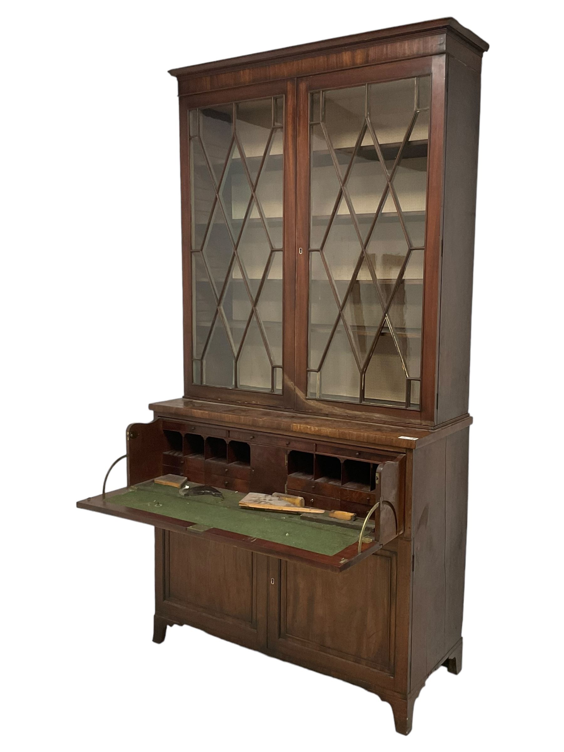 Regency mahogany secretaire bookcase - Image 11 of 11