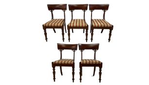 Set of five Victorian mahogany dining chairs