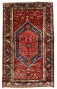 Persian Hamadan crimson ground rug