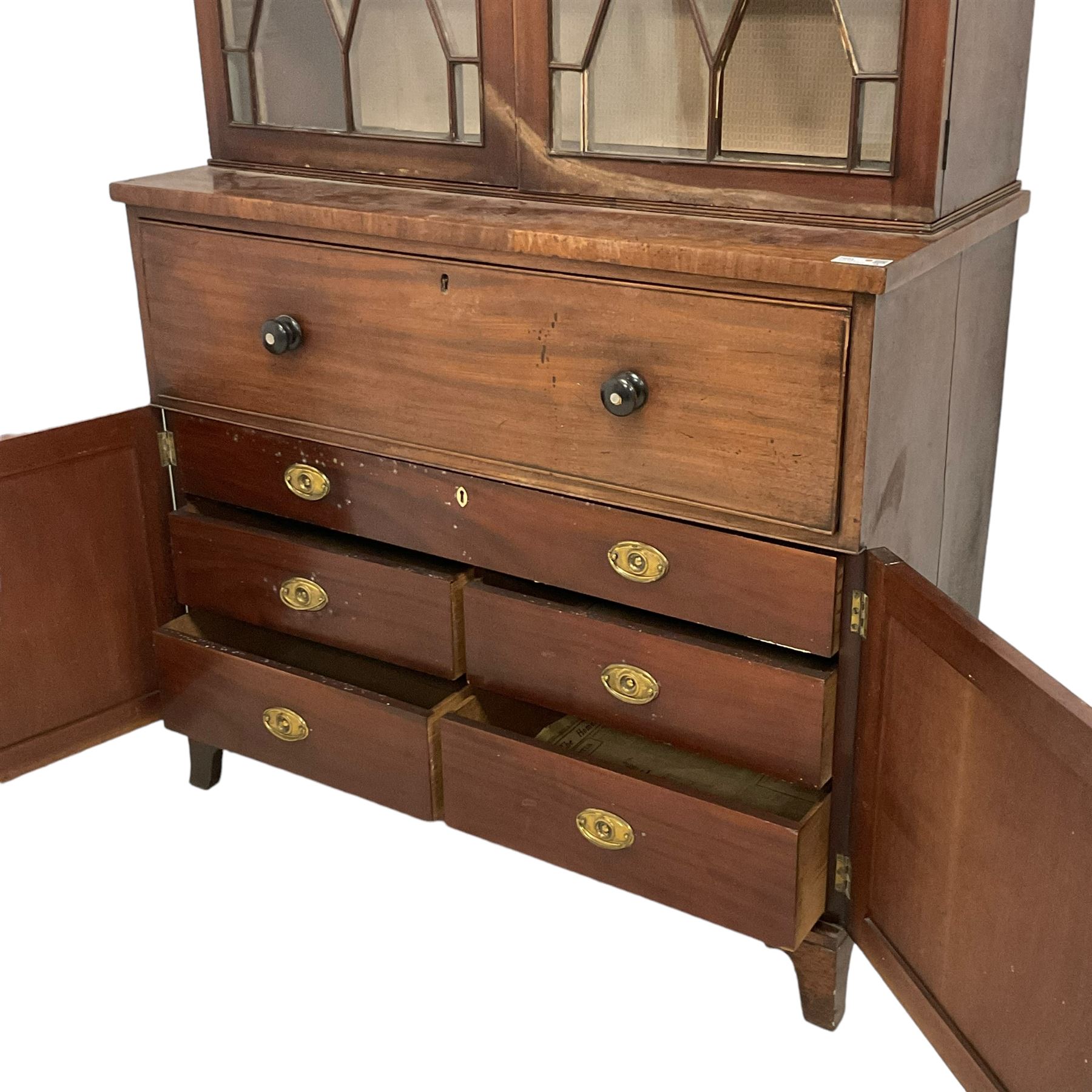 Regency mahogany secretaire bookcase - Image 6 of 11