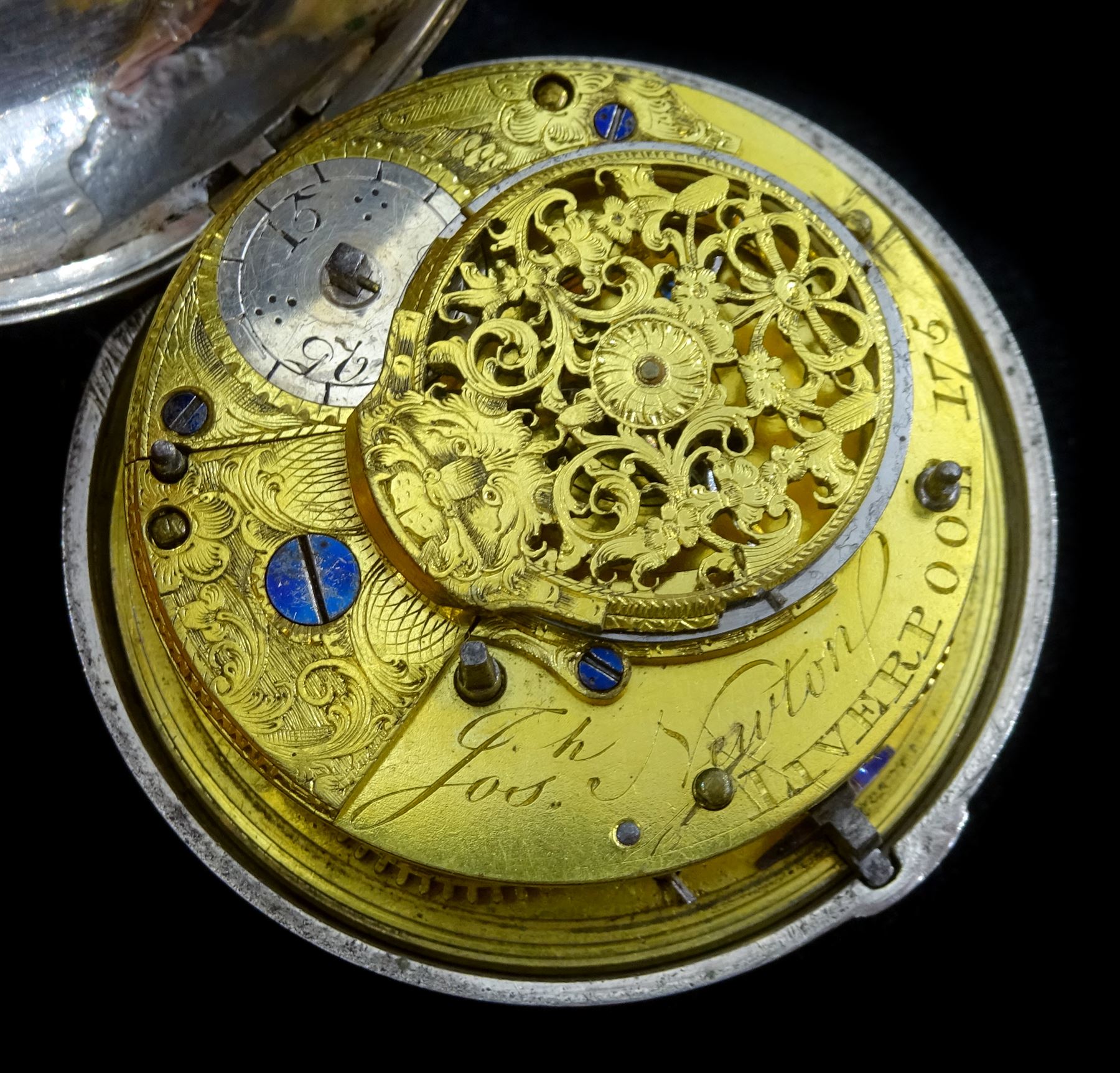 George III silver pair cased verge fusee pocket watch by Thomas Woodward - Image 5 of 5
